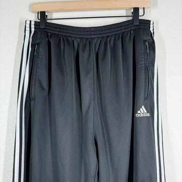 Vintage Adidas Black Adibreak Snap Tear Away Track Pants Baggy 90s Y2K Mens XL